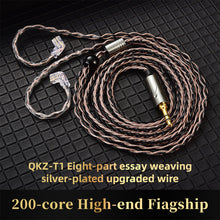 Load image into Gallery viewer, 8 Core Headphone Cable 3.5mm 1 to 2 pin Balanced Cable Silver Plated Upgrade Replacement 1.2m