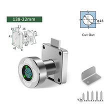 Load image into Gallery viewer, Keyless Cabinet Drawer Strongbox Smart Fingerprint Cam Lock For Mailbox Cabinet Desk Locker Wardrobe File Cabinet Drawer Lock