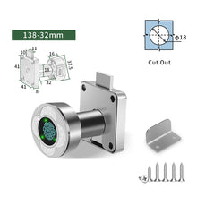Load image into Gallery viewer, Keyless Cabinet Drawer Strongbox Smart Fingerprint Cam Lock For Mailbox Cabinet Desk Locker Wardrobe File Cabinet Drawer Lock