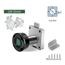 Load image into Gallery viewer, Keyless Cabinet Drawer Strongbox Smart Fingerprint Cam Lock For Mailbox Cabinet Desk Locker Wardrobe File Cabinet Drawer Lock
