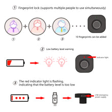 Load image into Gallery viewer, Biometric Fingerprint Lock Black Keyless Cabinet Lock Smart Drawer Locks Anti-theft Door Lock Long Standby Time Door