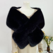 Load image into Gallery viewer, Winter Faux Fur Shawl Large Fluffy Scarf Neck Warmer Women Furry Collar Wedding Bridal Formal Evening Party Shrug Accessories