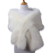 Load image into Gallery viewer, Winter Faux Fur Shawl Large Fluffy Scarf Neck Warmer Women Furry Collar Wedding Bridal Formal Evening Party Shrug Accessories