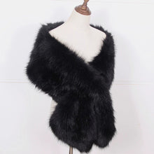 Load image into Gallery viewer, Winter Faux Fur Shawl Large Fluffy Scarf Neck Warmer Women Furry Collar Wedding Bridal Formal Evening Party Shrug Accessories