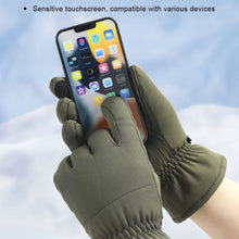 Load image into Gallery viewer, 1Pair Winter Windproof Thermal Riding Gloves Fleece Lined Touchscreen Gloves with Non-Slip Mat for Outdoor Skiing Mountaineering