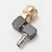 Load image into Gallery viewer, 360-Degree Swivel High Pressure Washer Adjustable Angle Elbow with 1/4" Quick Connect Brass Quick Connector for Car Washing & Cleaning Equipment