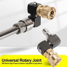 Load image into Gallery viewer, 360-Degree Swivel High Pressure Washer Adjustable Angle Elbow with 1/4" Quick Connect Brass Quick Connector for Car Washing & Cleaning Equipment