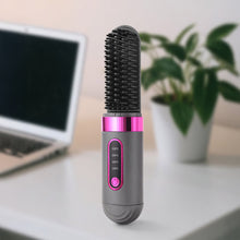 Load image into Gallery viewer, Wireless Mini Hair Styler Portable Rechargeable Curling & Straightening Comb Temperature Adjustable Dual-purpose for Travel Beauty Hair Tool