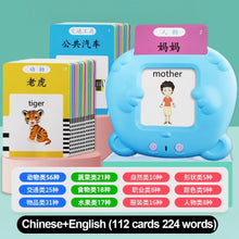 Load image into Gallery viewer, Multi-language Talking Flash Card Learning English Reader Educational Toy for Toddlers Montessori Gift for Ages 1-6 Years Toddlers & Preschoolers