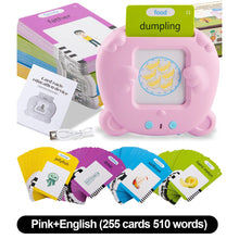 Load image into Gallery viewer, Multi-language Talking Flash Card Learning English Reader Educational Toy for Toddlers Montessori Gift for Ages 1-6 Years Toddlers & Preschoolers