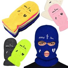 Load image into Gallery viewer, Winter 3-Hole Knitted Beanie Funny Woolen Pull-Over Hat Windproof Thermal Neck and Ear Warmer Sports Headgear for Outdoor Cycling Skiing