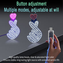 Load image into Gallery viewer, Dynamic LED Car Window Ambient Light Sticker Heart & Pattern Display for Front/Rear Windshield USB/12V Decoration Light