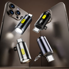 Load image into Gallery viewer, Key Chain 2.5cm USB Type C Plug LED Mini Flashlight LED Light Torches For Phone Power Banks Camping Hiking Travel