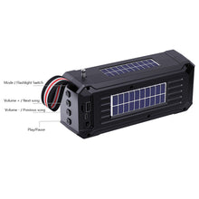 Load image into Gallery viewer, Solar Wireless Bluetooth Speaker Dual Solar Power Rechargeable with Flashlight TF USB Mp3 Music Player Audio System Fm Radio
