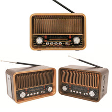 Load image into Gallery viewer, Retro Wireless Radio Portable AM/FM/SW with USB Rechargeable Battery With antenna AUX and TF card playback suitable for home