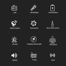 Load image into Gallery viewer, Portable Solar Radio Emergency Kits first Aid Radio with Crank Dynamo AM/FM Radio Blackout Power station USB Phone Charger