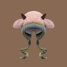 Load image into Gallery viewer, Cute Thick Plush Knitted Hat Girls Winter Warm Ear Protection Beanies Hat Women Comfortable Horn Pullover Hats