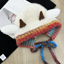 Load image into Gallery viewer, Cute Thick Plush Knitted Hat Girls Winter Warm Ear Protection Beanies Hat Women Comfortable Horn Pullover Hats