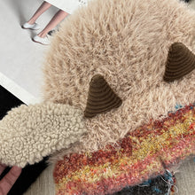 Load image into Gallery viewer, Cute Thick Plush Knitted Hat Girls Winter Warm Ear Protection Beanies Hat Women Comfortable Horn Pullover Hats
