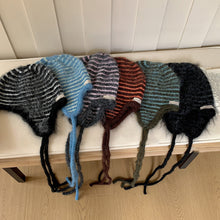 Load image into Gallery viewer, Winter Hat Women Wool Knitted Striped Beanie Baggy Cap Warm Windproof Outdoor Ski Balaclava Casual