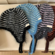 Load image into Gallery viewer, Winter Hat Women Wool Knitted Striped Beanie Baggy Cap Warm Windproof Outdoor Ski Balaclava Casual