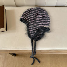 Load image into Gallery viewer, Winter Hat Women Wool Knitted Striped Beanie Baggy Cap Warm Windproof Outdoor Ski Balaclava Casual