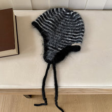 Load image into Gallery viewer, Winter Hat Women Wool Knitted Striped Beanie Baggy Cap Warm Windproof Outdoor Ski Balaclava Casual