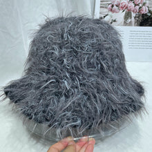 Load image into Gallery viewer, Ins Atmosphere Retro Plush Bucket Hats for Women Autumn and Winter Casual Warm Show Face Small Versatile Literary Knitted Cap
