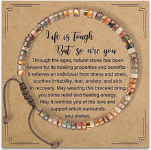 Load image into Gallery viewer, Motivational Bracelet Gift Positive Affirmation Healing Crystal Energy Anxiety Relief Friendship Encouragement Good Luck Charm for Women Men Teens