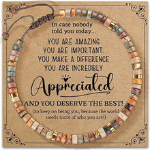 Load image into Gallery viewer, Motivational Bracelet Gift Positive Affirmation Healing Crystal Energy Anxiety Relief Friendship Encouragement Good Luck Charm for Women Men Teens