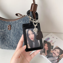 Load image into Gallery viewer, PU Leather Card ID Holder With Lanyard & Strap Clear For Office Work & School Fans Collectors Use Daily ID Access Card Protector Sleeve