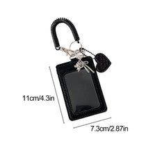 Load image into Gallery viewer, PU Leather Card ID Holder With Lanyard & Strap Clear For Office Work & School Fans Collectors Use Daily ID Access Card Protector Sleeve