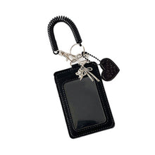 Load image into Gallery viewer, PU Leather Card ID Holder With Lanyard & Strap Clear For Office Work & School Fans Collectors Use Daily ID Access Card Protector Sleeve