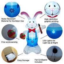 Load image into Gallery viewer, 5.9/8.9FT Easter Glowing Inflatable Balloon Bunny/Carrot/Egg Figure LED Waterproof Holiday Easter Celebration Spring Garden Yard Lawn Decor