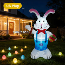 Load image into Gallery viewer, 5.9/8.9FT Easter Glowing Inflatable Balloon Bunny/Carrot/Egg Figure LED Waterproof Holiday Easter Celebration Spring Garden Yard Lawn Decor