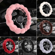 Load image into Gallery viewer, Winter Warm Soft Fluffy Plush Car Steering Wheel Cover Steering Qheel Grip Cover Non-Slip Steering Wheel Protector Car Steering