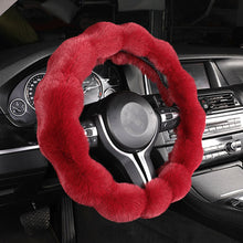 Load image into Gallery viewer, Winter Warm Soft Fluffy Plush Car Steering Wheel Cover Steering Qheel Grip Cover Non-Slip Steering Wheel Protector Car Steering