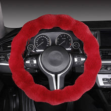Load image into Gallery viewer, Winter Warm Soft Fluffy Plush Car Steering Wheel Cover Steering Qheel Grip Cover Non-Slip Steering Wheel Protector Car Steering