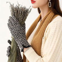 Load image into Gallery viewer, Women Autumn Winter Warm Touch Screen Thin Section Not Bloated Outdoor Cycling Drive Fashion Personality Leopard Elegant Gloves