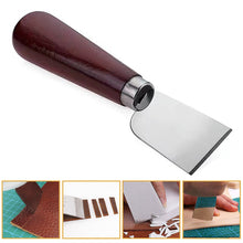 Load image into Gallery viewer, Professional Leather Cutting Knife Stainless Steel Blade with Wood Handle for DIY Leather Craft Skiving and Edge Trimming Tool for Beginners and Leather Workers