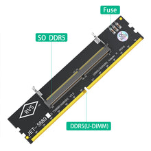Load image into Gallery viewer, Laptop DDR5 RAM to SO DDR5 U-DIMM Desktop Adapter Card Memory Tester SO DDR5 to DDR5 U-DIMM Converter