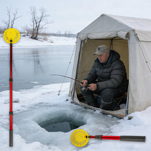 Load image into Gallery viewer, Winter Outdoor Aluminum Alloy Telescopic Ice Fishing Scoop 80CM 3-Section Portable Long Handle Ice Skimmer Ice Chips Removal Tool