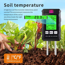 Load image into Gallery viewer, 6 in 1 Soil Tester for Garden Moisture pH Temperature Light Fertility Meter Soil Test Kit for Potted Plants Indoor Outdoor Plant Care Tool