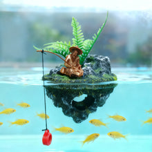 Load image into Gallery viewer, Mini Floating Island Fishing Man Statue for Aquarium Artificial Rockery Floating Hover Platform Zen Fish Tank Decor Landscape Ornament for Desktop Nano Tank