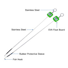 Load image into Gallery viewer, 52CM Long Shank Stainless Steel Eel Hook Barbed Offset and Flat Angle Hook with EVA Float Board Loop Ring Fishing Accessories