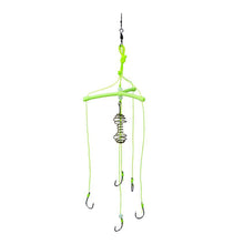 Load image into Gallery viewer, 1PC Triple Branch Flat Hook Rig Iseni Barbed Fishing Hooks with Spring for Bighead and Silver Carp Fishing Supplies