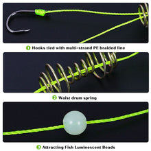 Load image into Gallery viewer, 1PC Triple Branch Flat Hook Rig Iseni Barbed Fishing Hooks with Spring for Bighead and Silver Carp Fishing Supplies