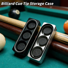 Load image into Gallery viewer, 3 Slots Billiard Cue Tip Storage Case Moisture-Proof and Stain-Resistant Aluminum Alloy Case Magnetic Closure with Transparent Window Billiard Equipment