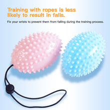 Load image into Gallery viewer, 10/20LB TPR Olive Grip Strength Ball with Anti-Drop Rope Hand Strength Training and Rehab Therapy Massage Hollow Spiky Ball
