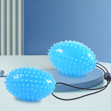 Load image into Gallery viewer, 10/20LB TPR Olive Grip Strength Ball with Anti-Drop Rope Hand Strength Training and Rehab Therapy Massage Hollow Spiky Ball